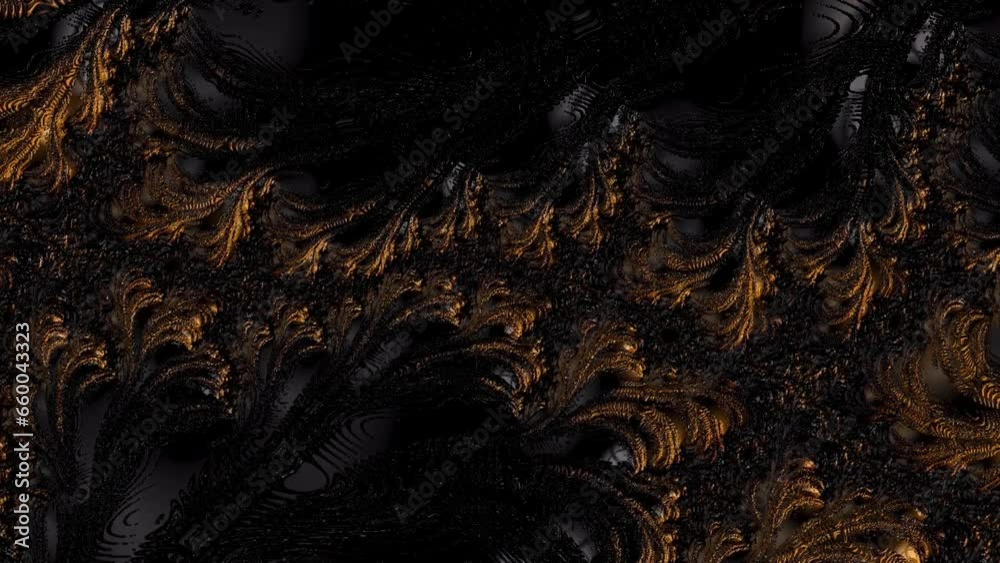 Canvas Prints glowing luxury fractal texture in gold and black. color explosion background animation