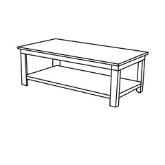 Table. Outline . Vector illustration isolated on white background