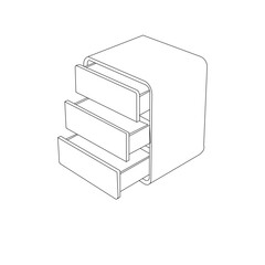 Nightstand bedside icons set. Outline illustration of nightstand bedside vector icons for web