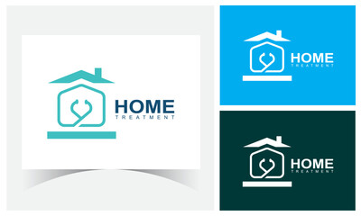 Home Treatment Logo Design Template. Health Home Logo Design Inspiration, Doctor's House.