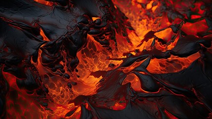 Intensity of a fractal bursting with patterns that mimic lava flows, using reds, oranges, and deep blacks