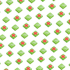 An 3D artwork of repeated seamless Banh Chung cake (Bánh Chưng) for Tet Holidays