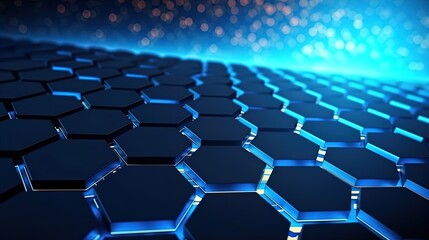 Naklejka premium Abstract technological hexagonal background digital Technology Network Background Illustration Futuristic point wave.