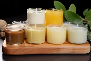raw candle waxes: paraffin, soy, beeswax, and palm