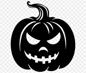 Halloween pumpkin icon isolated on white background. Scary and funny pumpkin monster  face.Vector illustration
