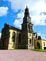 Bayeux, August 2023 - Visit the magnificent medieval town of Bayeux in Normandy - View of the magnificent Notre-Dame de Bayeux cathedral