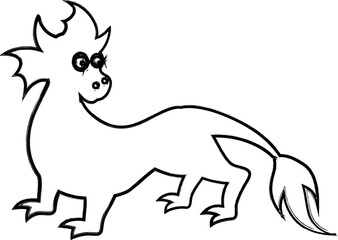 Dragon drawing for decoration and design.