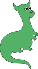 Green cartoon dragon for decoration and design.