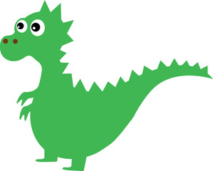 Green cartoon dragon for decoration and design.