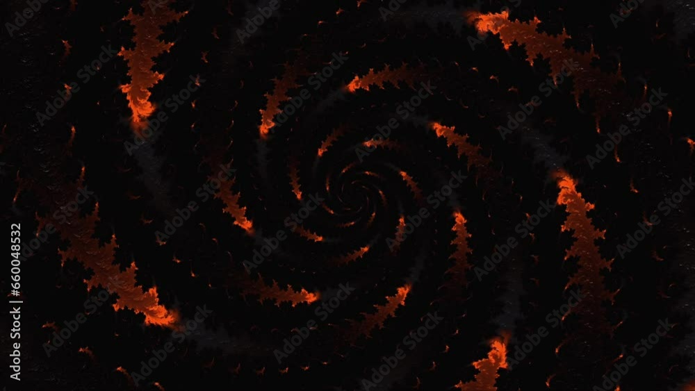 Wall mural abstract colorful red textured fractal line twisted in the centre. tunnel background loop able moder