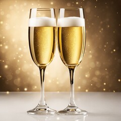 Cheers! A Toast with Two Champagne Flutes
