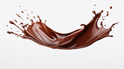 Isolated chocolate splashing on white