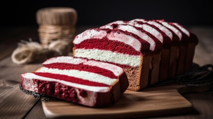 Latvian Independence Day dessert traditional rye bread decorated in national colors - obrazy, fototapety, plakaty