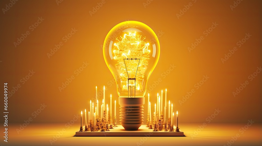 Aufkleber Idea being processed with loading bar on yellow background