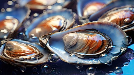 Fresh up close shellfish ingredients