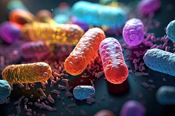 Bacteria of probiotics - obrazy, fototapety, plakaty