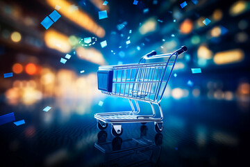 Dynamic shopping cart in positive digital storm.