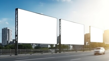 Fototapeta na wymiar Advertising mock up blank billboard with copy space for your text content public information board billboard blank for outdoor advertising poster