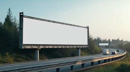 Obraz premium Advertising mock up blank billboard with copy space for your text content public information board billboard blank for outdoor advertising poster