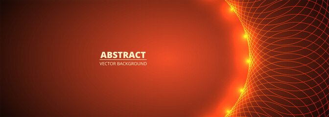 Fototapeta premium Abstract red 3d vector banner with circle shapes and glowing lights effect. Award ceremony background.