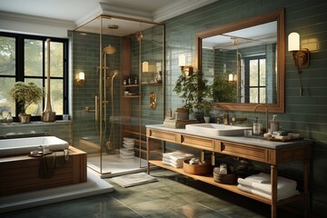 Obraz premium bamboo style bathroom