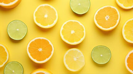 Fruit minimal concept with summer citrus composition on pastel background