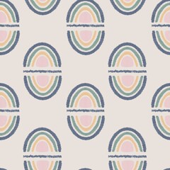 Seamless pattern with rainbow in boho style. Beautiful wallpaper for the children's room.  Background in modern bohemian style perfect for scrapbooking, textile, wrapping paper and stationery for kids