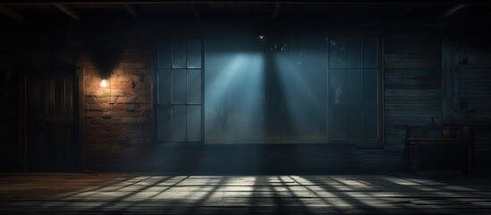 A window illuminates a dark room