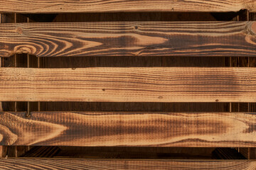 Brown wood texture. Old burnt wood.