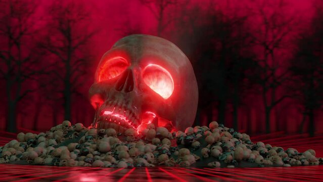 Abstract Skulls VJ Loop, Halloween Background