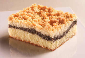 Mohnkuchen, Kuchen, Freisteller, Backwaren, lecker, Mohn,