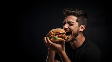 Hand Man Holding a Delicious Burger Food Photography Isolated Background