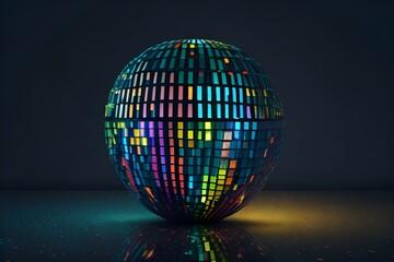 disco ball on a black background,disco,ball,sphere,globe,party,light,mirror,culb,vector,circle,music,dance,Ai generated 