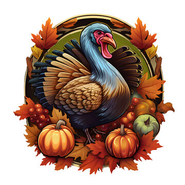 Cartoon turkey coat of arms.