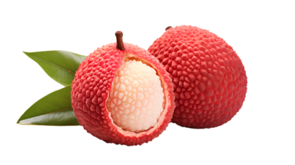 Lychee Fruit. Isolated on Transparent background.