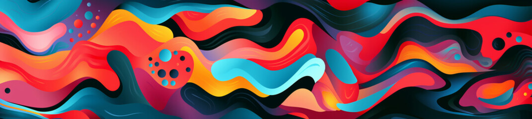 TRENDY, COLORFUL ABSTRACT BACKGROUND IN PSYCHEDELIC STYLE, HORIZONTAL IMAGE. image created by legal AI
