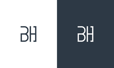 collection of initials bh logo design vector