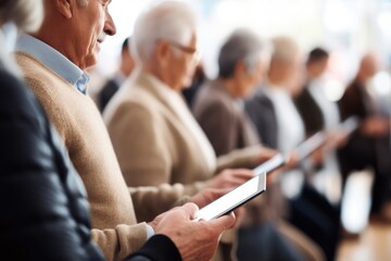 Seniors attending a digital workshop on tablets, highlighting the inclusivity of the digital age - AI Generated