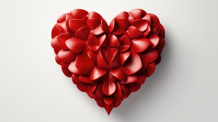 a red heart with plastic texture on a white background