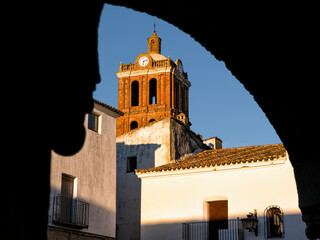 Fototapeta premium Our Lady of the Candelaria church fron The Small Square in Zafra. Badajoz. Spain. Europe.