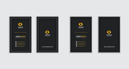 Black portrate modern corporate business card design
