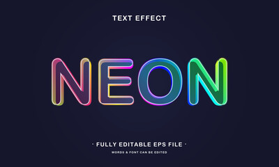Neon editable 3d text effect