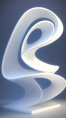 3d curvy & wavy swirling lines shape background. Ai generated realistic abstract sculpture illustration. - 660059309
