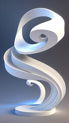 3d curvy & wavy swirling lines shape background. Ai generated realistic abstract sculpture illustration. - 660059333