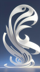 3d curvy & wavy swirling lines shape background. Ai generated realistic abstract sculpture illustration. - 660059338