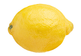 Lemon isolated on white or transparent background. One whole citrus fruit