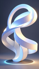3d curvy & wavy swirling lines shape background. Ai generated realistic abstract sculpture illustration. - 660059391