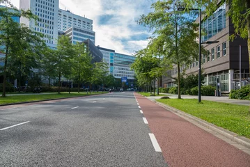 Deurstickers Bicycle lanes in Rotterdam, Erasmus medical and university center, Nederland © OttoPles