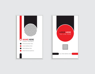 red & black portrate modern corporate business card design