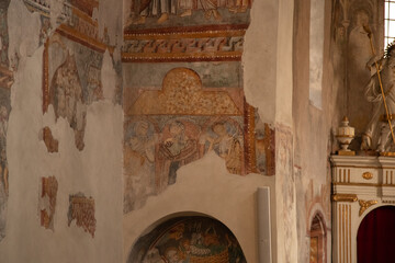 historische Wandmalerei in der Kirche St. Virgil in Untermais, Südtirol